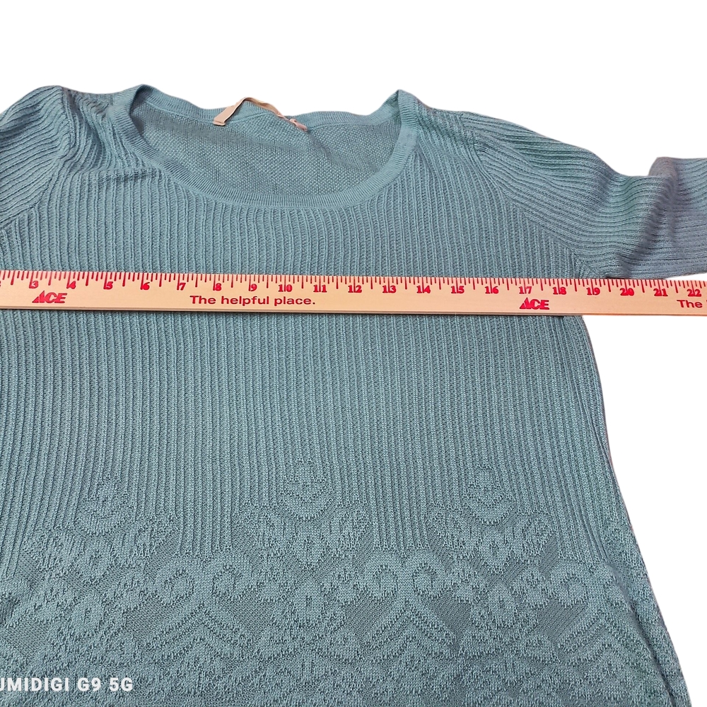 Soft Surroundings Teal Crew Neck Sweater - Picture 5 of 7